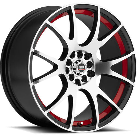 Spec-1 Wheels SP-2 Gloss Black w/ Machined Face and Red Undercut 18x8 | 4x100/4x114.3 (SP2S-1880938GBMR)
