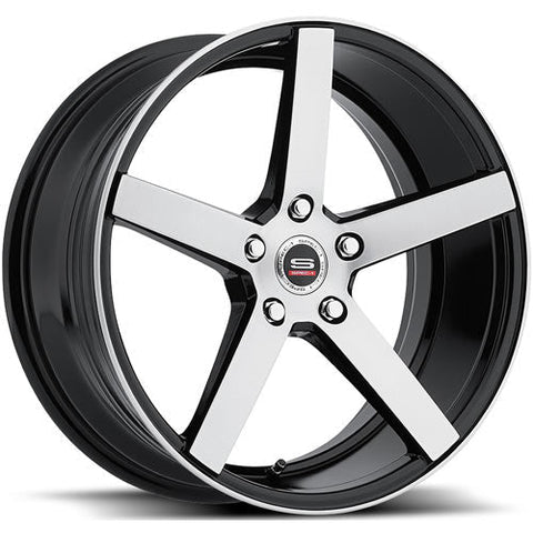 Spec-1 Wheels SP-36 Gloss Black w/ Machined Face and Outer Lip Ring 20x8.5 | 5x114.3 (SP3620854032GBB-DT 5X114.3)