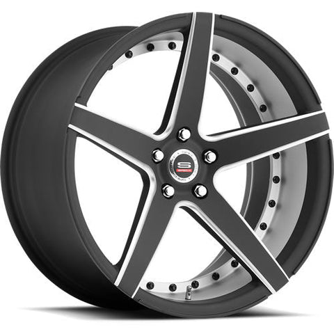 Spec-1 Wheels SPM-76 Matte Black w/ Machined Spoke Edges and Undercut 19x9.5 | 5x114.3 (SPM76Y19951635GBMWBR)