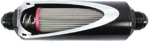 Speedflow Long Series -12AN Inline Filter (SF-602-010-12-BLK)
