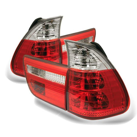 Spyder Auto BMW E53 X5 00-06 4PCS Euro Style Tail Lights- Red Clear - Modern Automotive Performance
