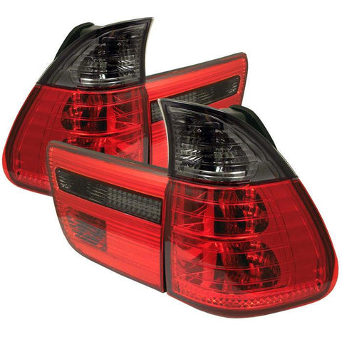 Spyder Auto  BMW E53 X5 00-06 4PCS Euro Style Tail Lights- Red Smoke - Modern Automotive Performance
