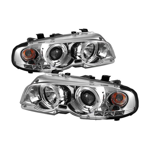 Spyder Auto  BMW E46 3-Series 00-03 2DR / M3 01-06 2DR 1PC Projector Headlights - LED Halo - LED ( Replaceable LEDs ) - Chrome - High H1 (Included) - Low H1 (Included) - Modern Automotive Performance
