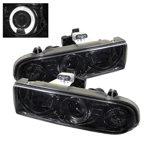 Spyder Auto  Chevy S10 98-04 / Chevy Blazer 98-05 Projector Headlights - LED Halo - Smoke - High 9005 (Not Included) - Low H1 (Included) - Modern Automotive Performance
