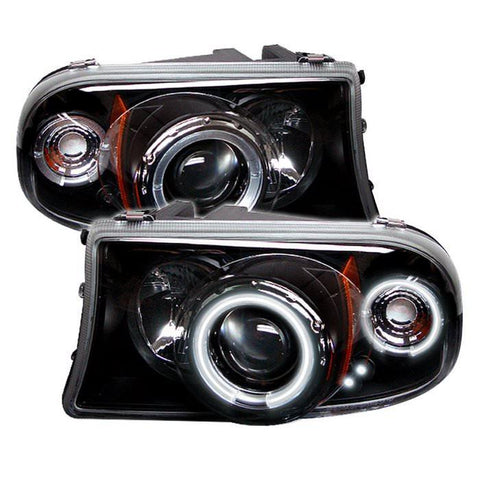 Spyder Auto Dodge Dakota 97-04 / Durango 98-03 1PC Projector Headlights - CCFL Halo - LED ( Replaceable LEDs ) - Black - High H1 (Included) - Low H1 (Included) - Modern Automotive Performance
