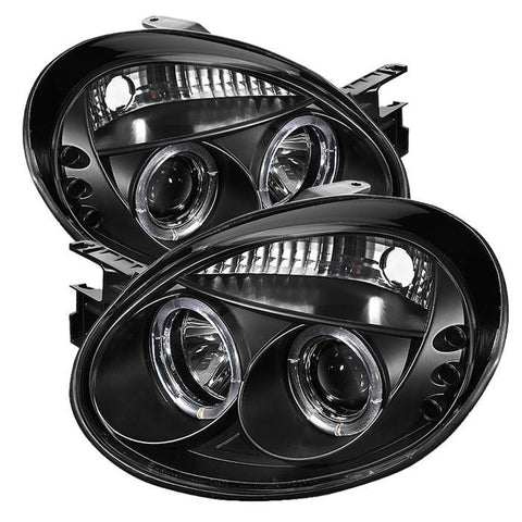 Spyder Auto Dodge Neon 03-05 Projector Headlights - LED Halo - LED ( Replaceable LEDs ) - Black - High H1 (Included) - Low H1 (Included) - Modern Automotive Performance
