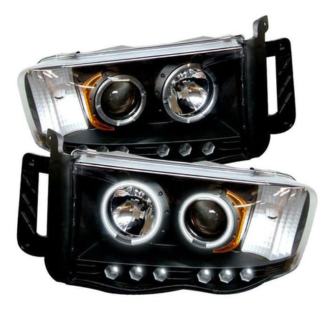 Spyder Auto Dodge Ram 1500 02-05 / Ram 2500/3500 03-05 Projector Headlights - CCFL Halo - LED ( Replaceable LEDs ) - Black - High H1 (Included) - Low H1 (Included) - Modern Automotive Performance
