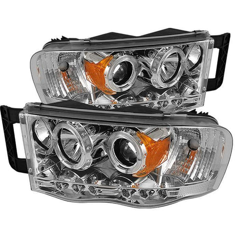 Spyder Auto Dodge Ram 1500 02-05 / Ram 2500/3500 03-05 Projector Headlights - LED Halo - LED ( Replaceable LEDs ) - Chrome - High H1 (Included) - Low H1 (Included) - Modern Automotive Performance
