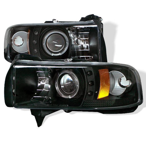 Spyder Auto Dodge Ram 1500 94-01 / Ram 2500/3500 94-02 Projector Headlights - ( Do Not Fit Sport Model ) - LED Halo - LED ( Replaceable LEDs ) - Black - High H1 (Included) - Low H1 (Included) - Modern Automotive Performance

