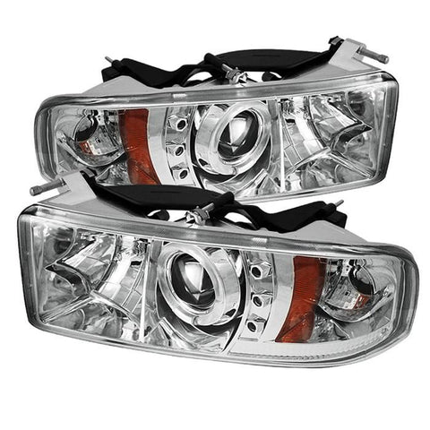 Spyder Auto Dodge Ram 1500 94-01 / Ram 2500/3500 94-02 Projector Headlights - ( Do Not Fit Sport Model ) - LED Halo - LED ( Replaceable LEDs ) - Chrome - High H1 (Included) - Low H1 (Included) - Modern Automotive Performance
