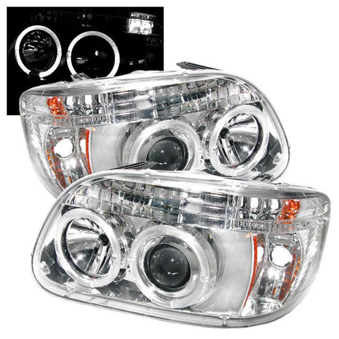 Spyder Auto Ford Explorer 95-01 1PC Projector Headlights - LED Halo - Chrome - High H1 (Included) - Low H1 (Included) - Modern Automotive Performance
