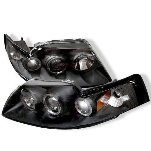 Spyder Auto Ford Mustang 99-04 Projector Headlights - LED Halo - Black - High H1 (Included) - Low H1 (Included) - Modern Automotive Performance
