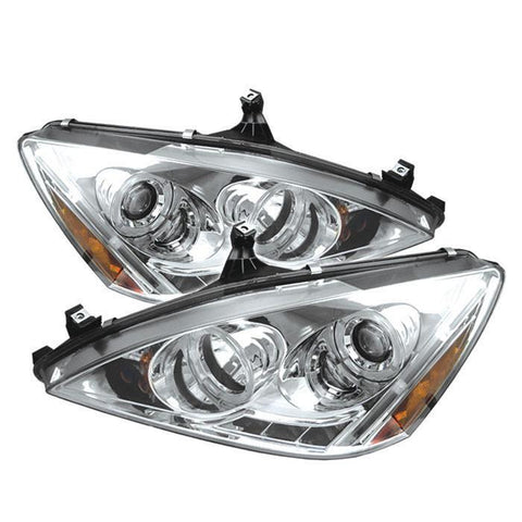 Spyder Auto Honda Accord 03-07 Projector Headlights - LED Halo - Amber Reflector - LED ( Replaceable LEDs ) - Chrome - High H1 (Included) - Low H1 (Included) - Modern Automotive Performance
