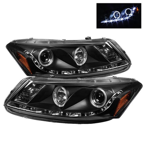 Spyder Auto Honda Accord 08-12 4Dr Projector Headlights- LED Halo - DRL - Black - High H1 (Included) - Low H1 (Included) - Modern Automotive Performance
