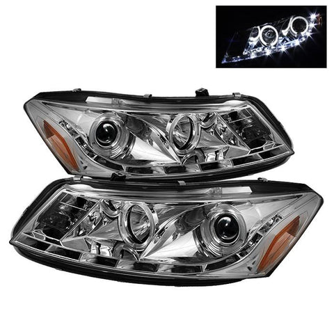 Spyder Auto Honda Accord 08-12 4Dr Projector Headlights- LED Halo - DRL - Chrome - High H1 (Included) - Low H1 (Included) - Modern Automotive Performance
