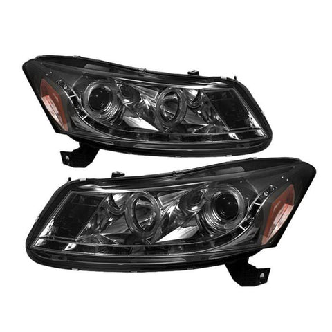 Spyder Auto  Honda Accord 08-12 4Dr Projector Headlights- LED Halo - DRL - Smoke - High H1 (Included) - Low H1 (Included)