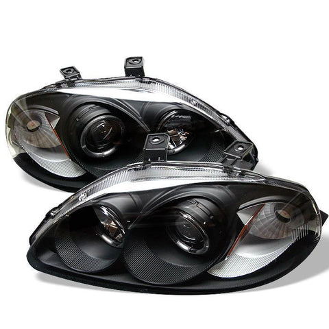Spyder Auto Honda Civic 96-98 Projector Headlights - LED Halo - Amber Reflector - Black - High H1 (Included) - Low H1 (Included) - Modern Automotive Performance

