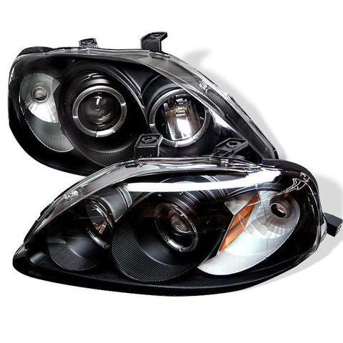 Spyder Auto Honda Civic 99-00 Projector Headlights - LED Halo - Black - High H1 (Included) - Low H1 (Included) - Modern Automotive Performance
