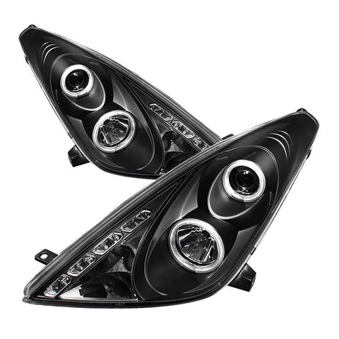 Spyder Auto Toyota Celica 00-05 Projector Headlights - LED Halo - DRL - Black - High H1 (Included) - Low H1 (Included) - Modern Automotive Performance

