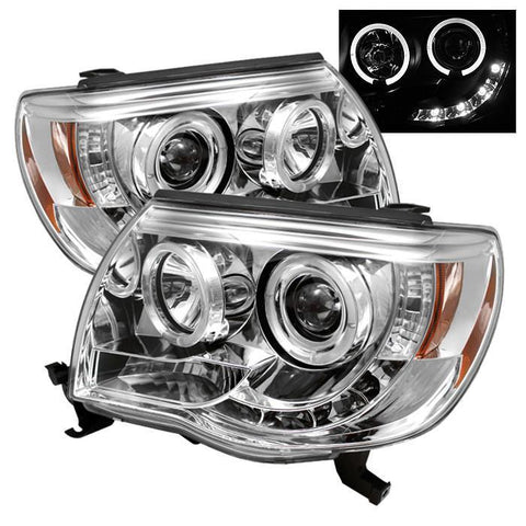 Spyder Auto Toyota Tacoma 05-11 Projector Headlights - LED Halo - LED ( Replaceable LEDs ) - Chrome - High H1 (Included) - Low H1 (Included) - Modern Automotive Performance
