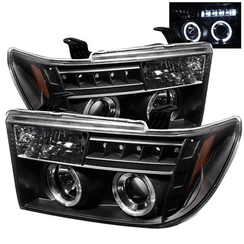 Spyder Auto Toyota Tundra 07-13 / Toyota Sequoia 08-13 Projector Headlights - LED Halo - LED ( Replaceable LEDs ) - Black - High H1 (Included) - Low H1 (Included) - Modern Automotive Performance
