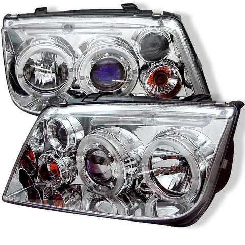 Spyder Auto Volkswagen Jetta 99-05 Projector Headlights - LED Halo - Chrome - High H1 (Included) - Low H1 (Included) - Modern Automotive Performance
