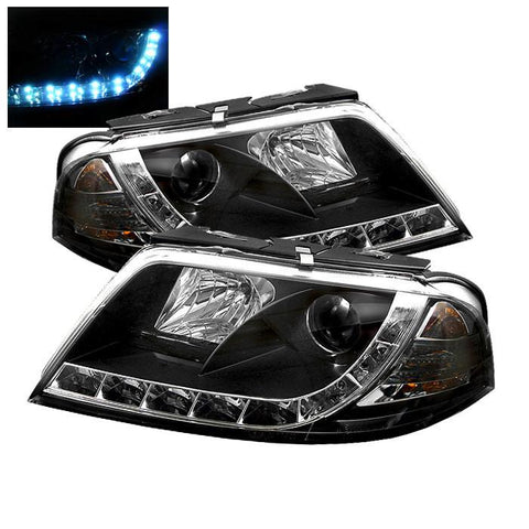 Spyder Auto Volkswagen Passat 01-05 Projector Headlights - DRL - Black - High H1 (Included) - Low H1 (Included) - Modern Automotive Performance
