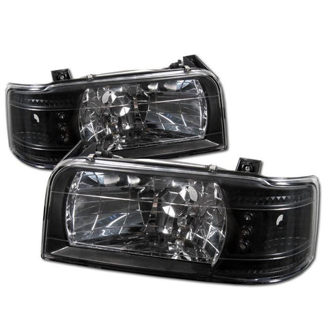 Spyder Auto Ford F150 92-96 / Ford Bronco 92-96 1PC LED ( Replaceable LEDs ) Crystal Headlights - Black - Modern Automotive Performance
