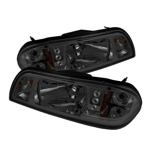 Spyder Auto  Ford Mustang 87-93 1PC LED ( Replaceable LEDs ) Crystal Headlights - Black