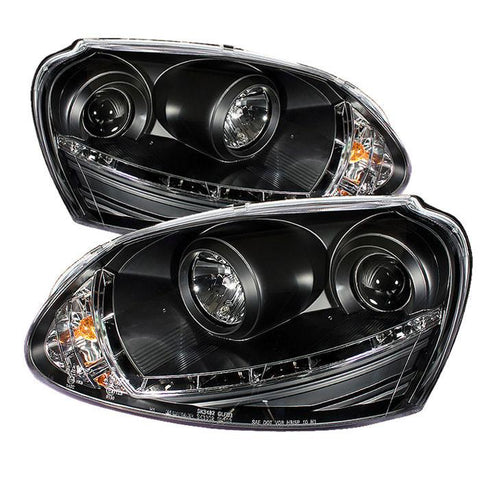 Spyder Auto Volkswagen GTI 06-09 / Jetta 06-09 / Rabbit 06-09 Projector Headlights - Halogen Model Only ( Not Compatible With Xenon/HID Model ) - DRL - Black - High H1 (Included) - Low H1 (Not Included) - Modern Automotive Performance
