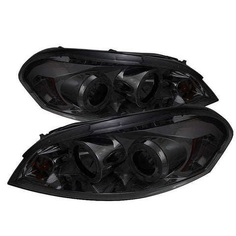 Spyder Auto  Chevy Impala 06-13 / Chevy Monte Carlo 06-07 - Projector Headlights - LED Halo -  LED ( Replaceable LEDs )  - Smoke - High H1 (Included) - Low H1 (Included) - Modern Automotive Performance
