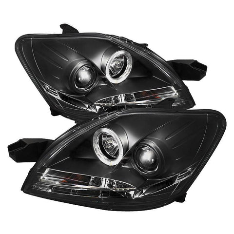 Spyder Auto Toyota Yaris 07-11 4Dr Projector Headlights - LED Halo - DRL - Black - High H1 (Included) - Low H1 (Included) - Modern Automotive Performance
