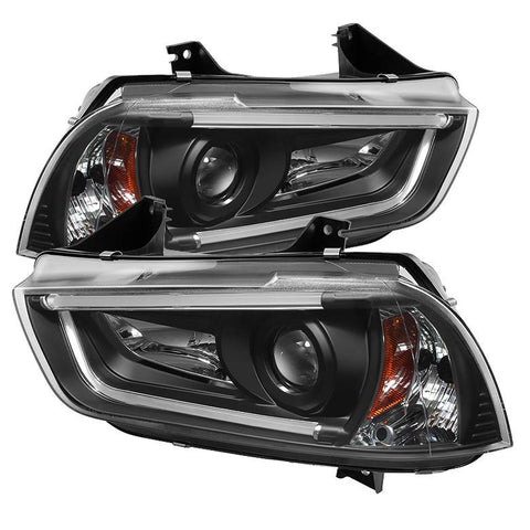 Spyder Auto Dodge Charger 11-14 Projector Headlights - Halogen Model Only ( Not Compatible With Xenon/HID Model ) - Light Tube DRL - Black - High H1 (Included) - Low H7 (Included) - Modern Automotive Performance
