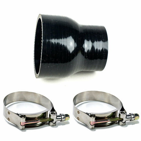 System1 Designs Black Silicone Reducer Coupler Turbo Pipe w/ 2x T-Bolt Clamps | Various Sizes