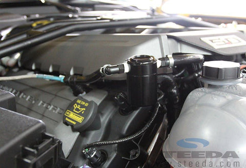 Steeda Black Billet S550 Oil Separator | 2015 Ford Mustang GT (555-3716)