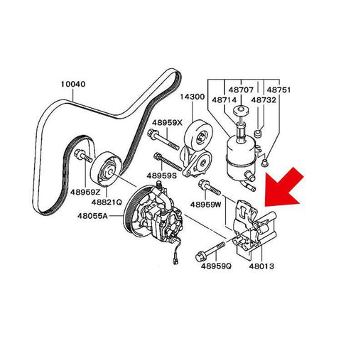 STM Modified Power Steering Delete Bracket | 2003-2006 Mitsubishi Lancer Evolution 8/9 (EVO89-PSDB)