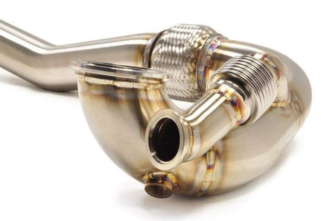 STM Stainless Steel Downpipe Recirc for FP SS Housing | 2001-2006 Mitsubishi Lancer Evolution 7/8/9 (STM-EVO-O2DPFP-RC)