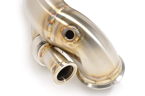 STM Stainless Steel Downpipe Recirc for FP SS Housing | 2001-2006 Mitsubishi Lancer Evolution 7/8/9 (STM-EVO-O2DPFP-RC)