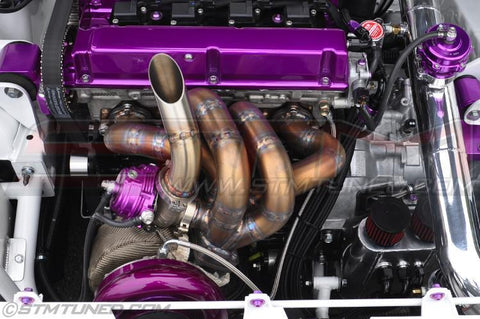 STM Turbo Oil Feed Line Kit for Forward Facing Manifold | 2003-2006 Mitsubishi Evo 8/9 (STM-EVO79-OFLK-PTEBB-FF)