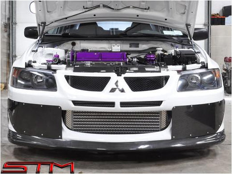 STM Carbon Fiber Front Bumper Shutters | 2003-2005 Mitsubishi Lancer Evolution 8 (EVO8-CFBS)