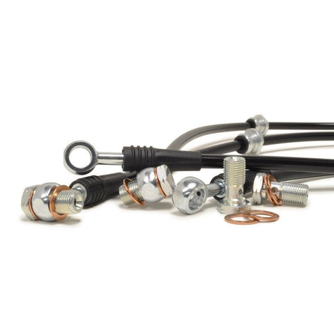STM Stainless Steel Braided Brake Line Kit | 2001-2006 Mitsubishi Evo (STM-BL-MIT-1020BLK)