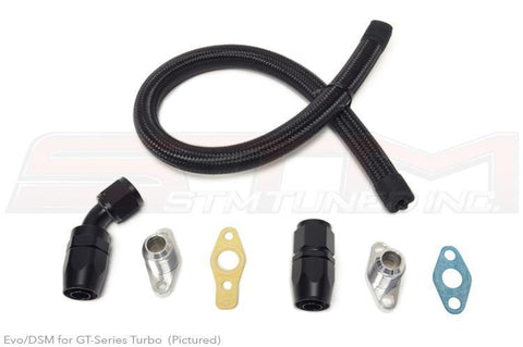 STM Braided Nylon -10AN Turbo Oil Return Line GT-Series | Multiple Mitsubishi Fitments (EVO-DSM-TORLB-GT)
