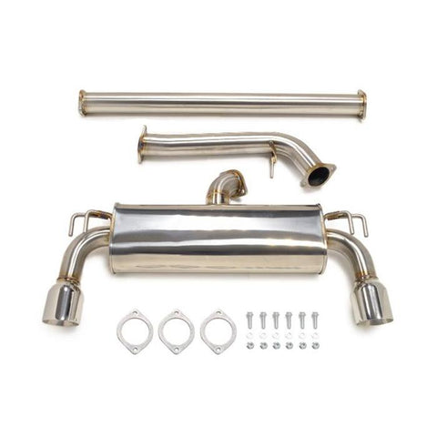 STM Stainless Cat-Back Exhaust - Dual Exit | 2008-2015 Mitsubishi Evo X (STM-EVOX-EXDE-SS)