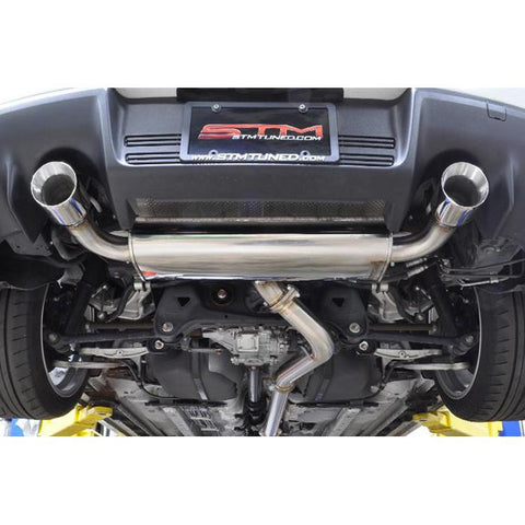 STM Stainless Cat-Back Exhaust - Dual Exit | 2008-2015 Mitsubishi Evo X (STM-EVOX-EXDE-SS)