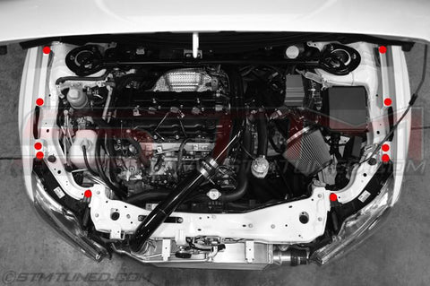 STM Evo X Stainless Headlight & Fender Bolt Kit | 2008-2015 Mitsubishi Evo X (STM-EVOX-SBK-HF)