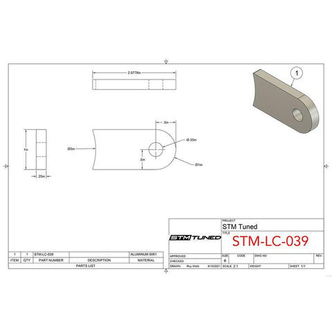 STM Manifold Catch Can Mounting Tab | 2001-2006 Mitsubishi Evo (STM-LC-039)