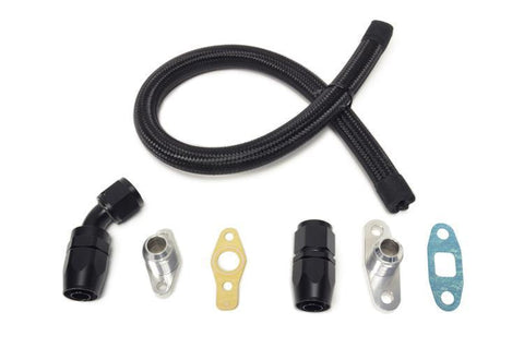 STM Braided Nylon -10AN Turbo Oil Return Line G-Series | 2003-2006 Mitsubishi Lancer Evolution VIII-IX (STM-EVO-DSM-TORLB-G)
