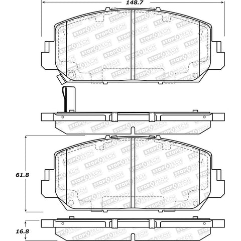 StopTech Premium Street Front Brake Pads | Multiple Honda/Acura Fitments (308.16970)