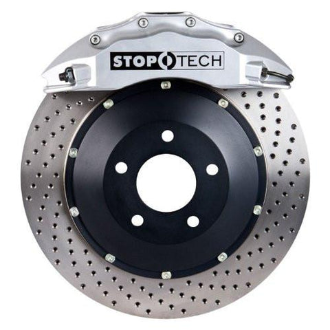 StopTech Front BBK w/ Blue ST-40 Caliper Drilled 328X28 2pc Rotor | 2015-2017 Volkswagen MK7 GTI