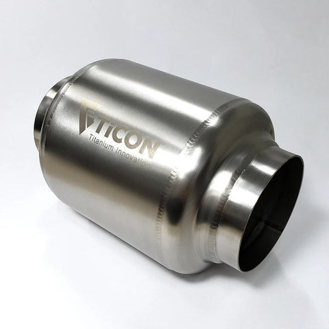 Ticon Industries - 7" OAL 2.5" In/Out Ultralight Titanium Muffler (116-06333-0000)